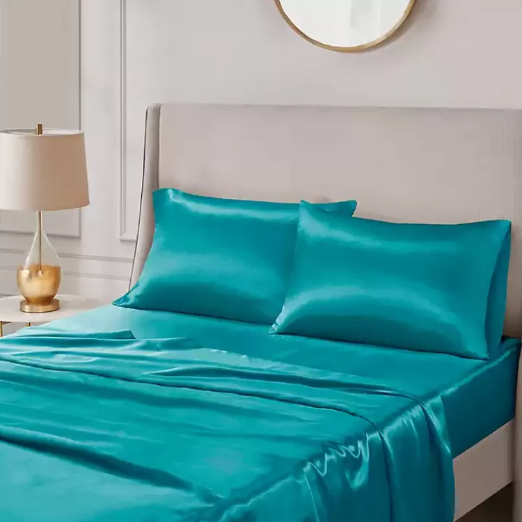 teal_satin_standard_pc_pillow_case_set_2.webp Teal Satin Standard 2-pc. Pillow Case Set>Kirklands Home Cheap