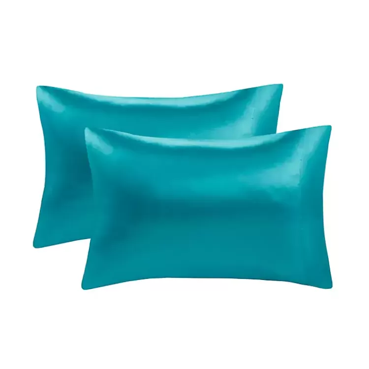 teal_satin_standard_pc_pillow_case_set_6.webp Teal Satin Standard 2-pc. Pillow Case Set>Kirklands Home Cheap