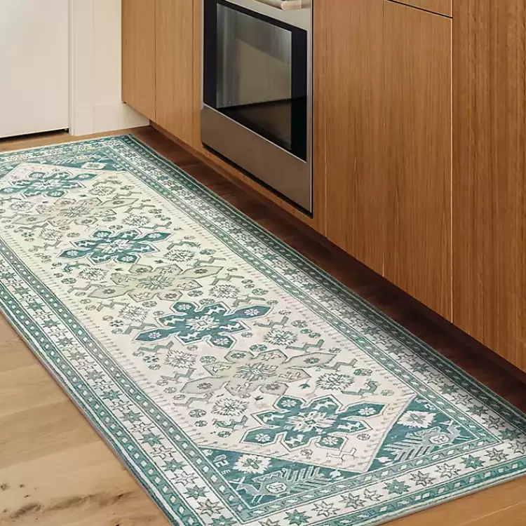 Teal Seraz Washable Runner, 2x7>Kirklands Home Discount
