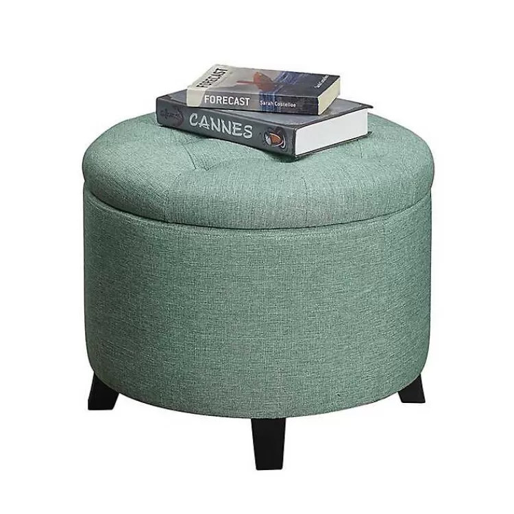 teal_upholstered_eliza_round_storage_ottoman_2.webp Teal Upholstered Eliza Round Storage Ottoman>Kirklands Home Flash Sale