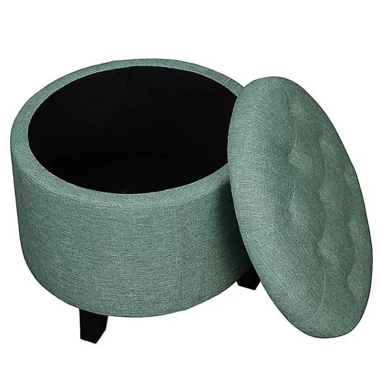 teal_upholstered_eliza_round_storage_ottoman_4.webp Teal Upholstered Eliza Round Storage Ottoman>Kirklands Home Flash Sale