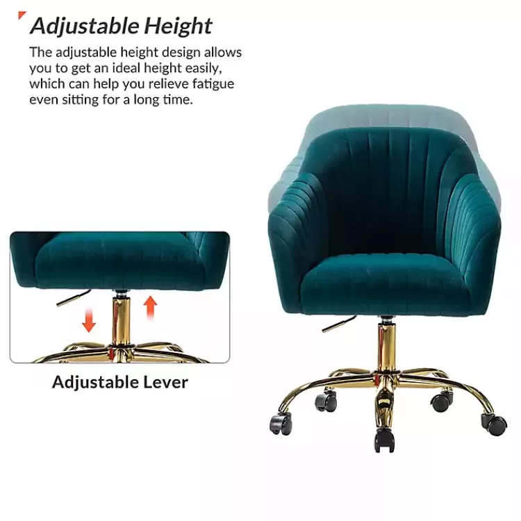 teal_velvet_swivel_jacyln_office_chair_6.webp Teal Velvet Swivel Jacyln Office Chair>Kirklands Home Best