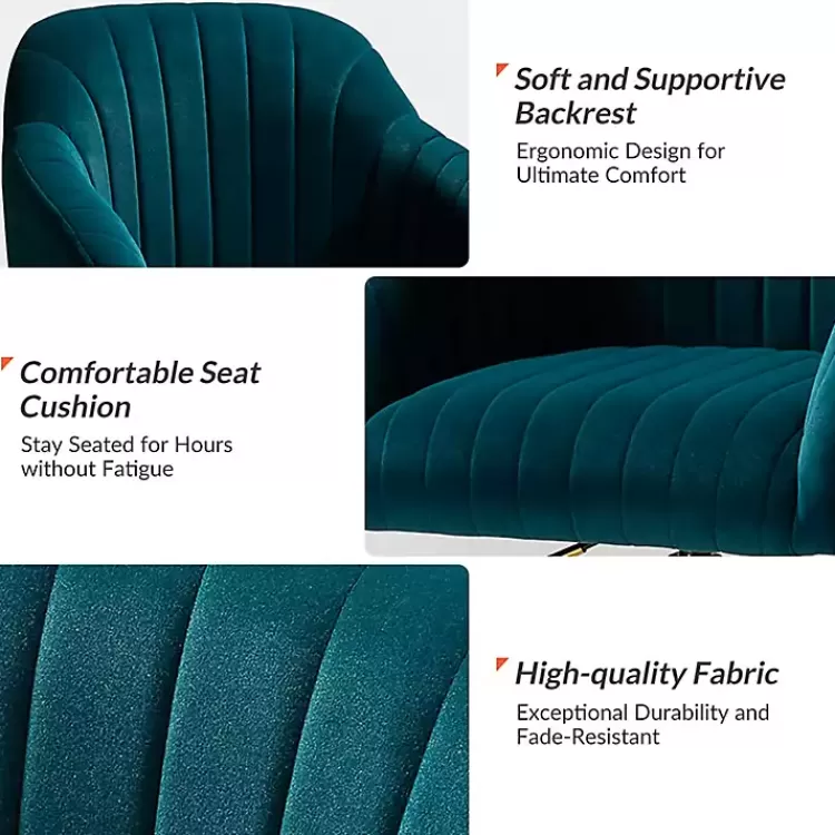 teal_velvet_swivel_jacyln_office_chair_7.webp Teal Velvet Swivel Jacyln Office Chair>Kirklands Home Best
