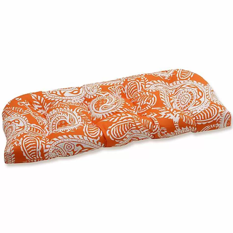 Terracotta Paisley Outdoor Settee Cushion>Kirklands Home Cheap