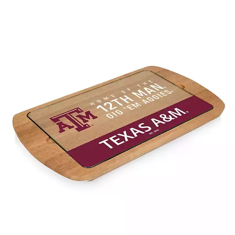 Texas A&M Aggies Wood and Glass Serving Board>Kirklands Home Clearance