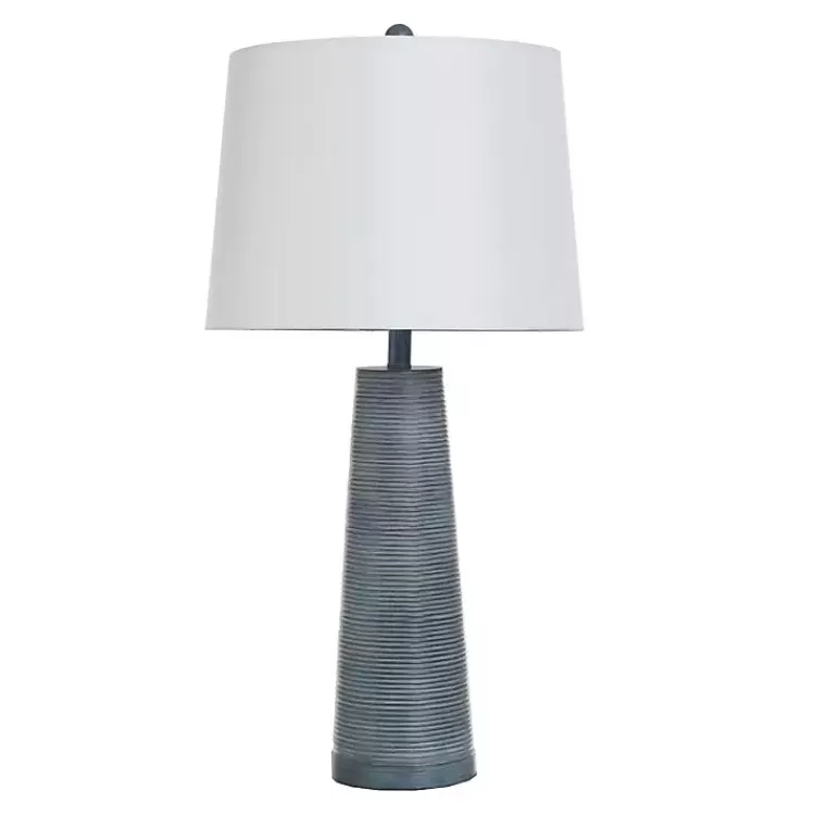 Textured Denim Blue Tapered Table Lamp>Kirklands Home Clearance