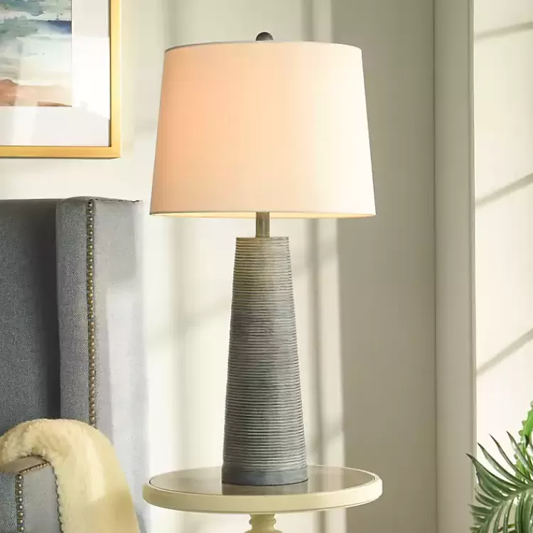 Textured Denim Blue Tapered Table Lamp>Kirklands Home Clearance