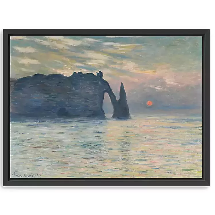 The Cliff-Etretat, Sunset Framed Canvas Art Print>Kirklands Home New