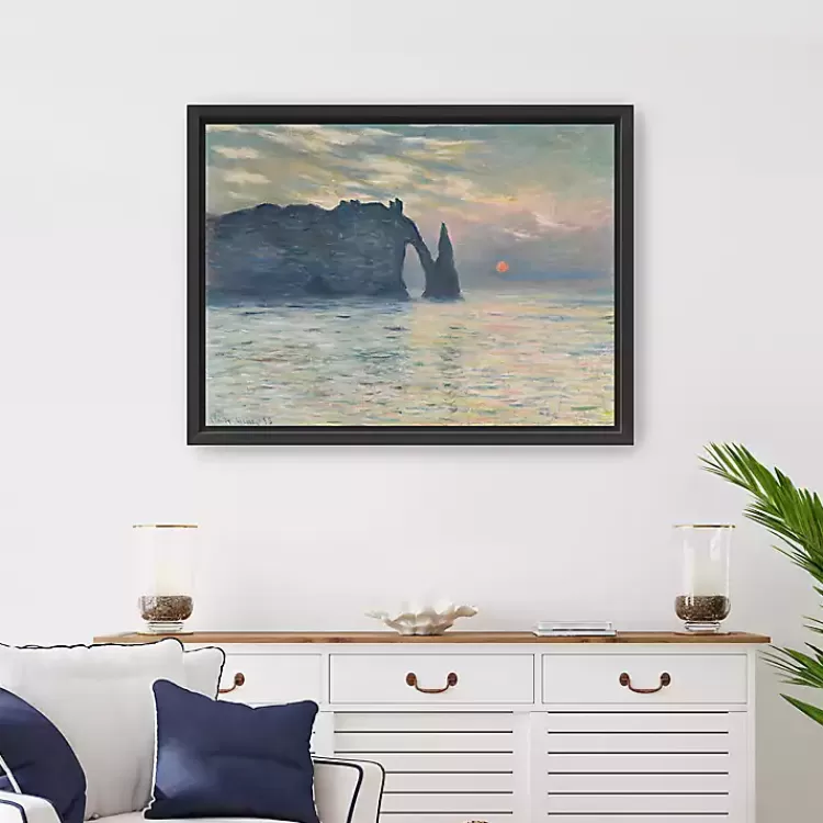 The Cliff-Etretat, Sunset Framed Canvas Art Print>Kirklands Home New