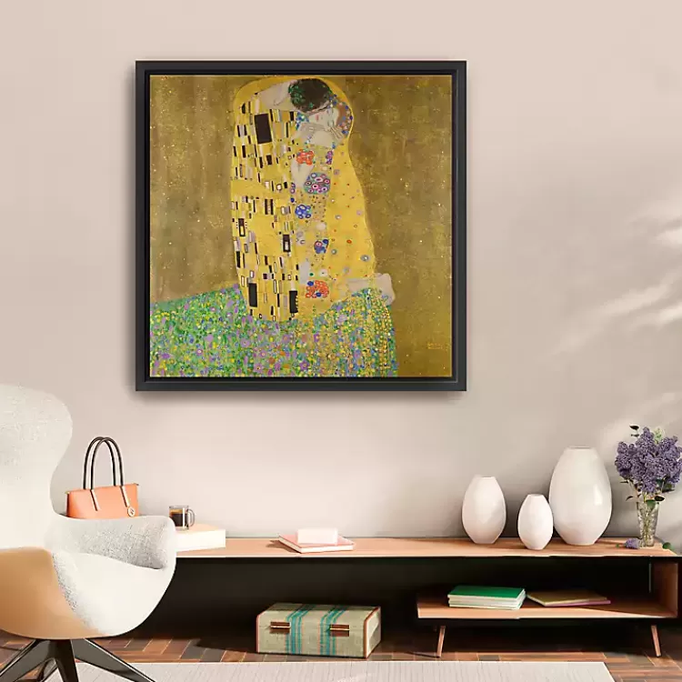 The Kiss Framed Canvas Art Print, 30x30 in.>Kirklands Home Online