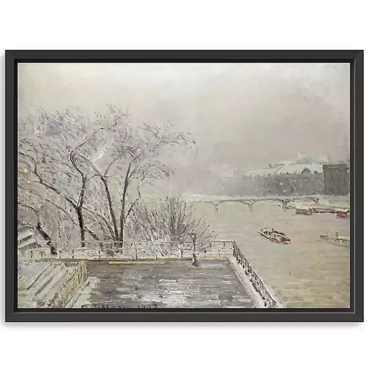 The Louvre Under Snow Framed Canvas Art Print>Kirklands Home New