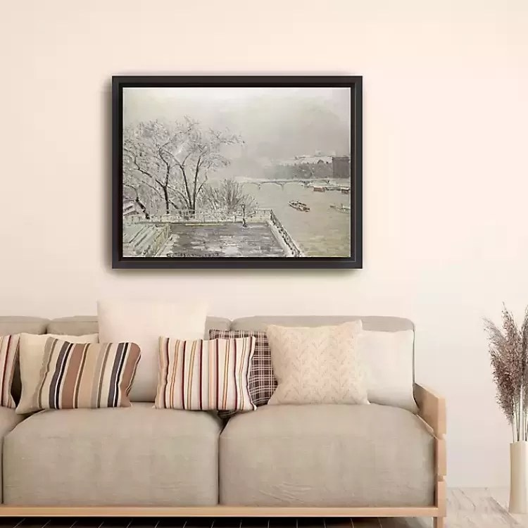 The Louvre Under Snow Framed Canvas Art Print>Kirklands Home New