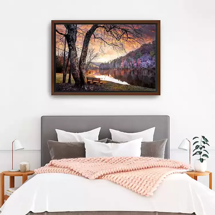 The Quiet of Sunset Walnut Framed Canvas Art Print>Kirklands Home Shop
