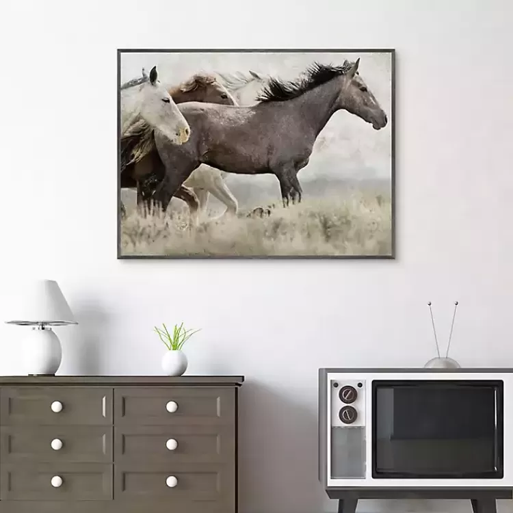 Thunder Ridge Distressed Framed Canvas Art Print>Kirklands Home Outlet