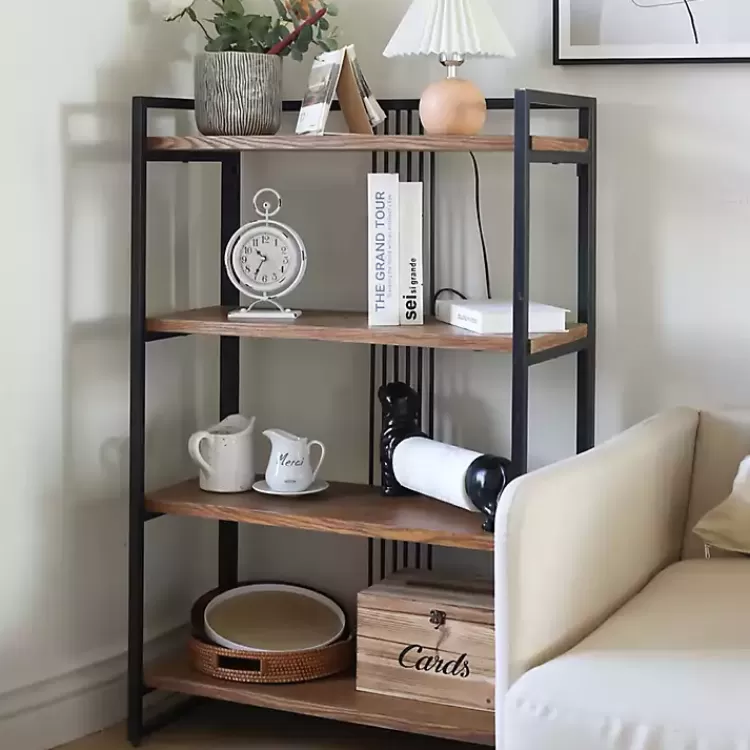 tier_black_metal_frame_shelf_2.webp 4-Tier Black Metal Frame Shelf>Kirklands Home Sale