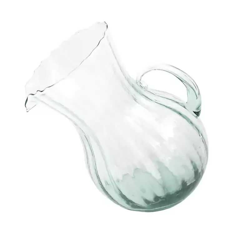 Tilted Ribbed Glass Pitcher>Kirklands Home Shop