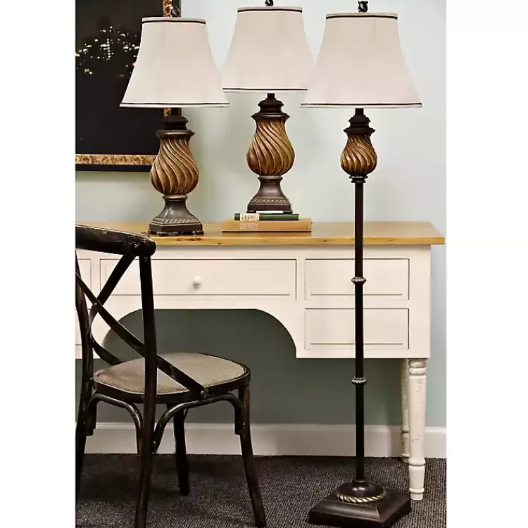 Toffee Twist Floor and Table Lamps, Set of 3>Kirklands Home Fashion