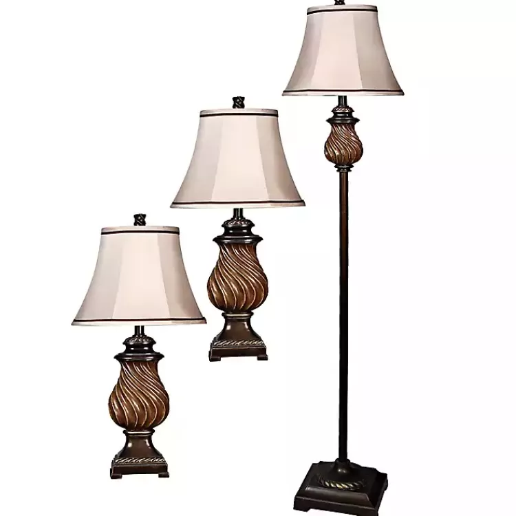 Toffee Twist Floor and Table Lamps, Set of 3>Kirklands Home Fashion