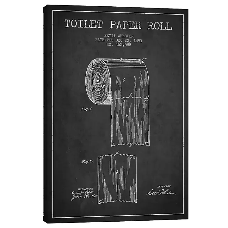 Toilet Paper Patent Canvas Art Print, 18x26 in.>Kirklands Home Clearance