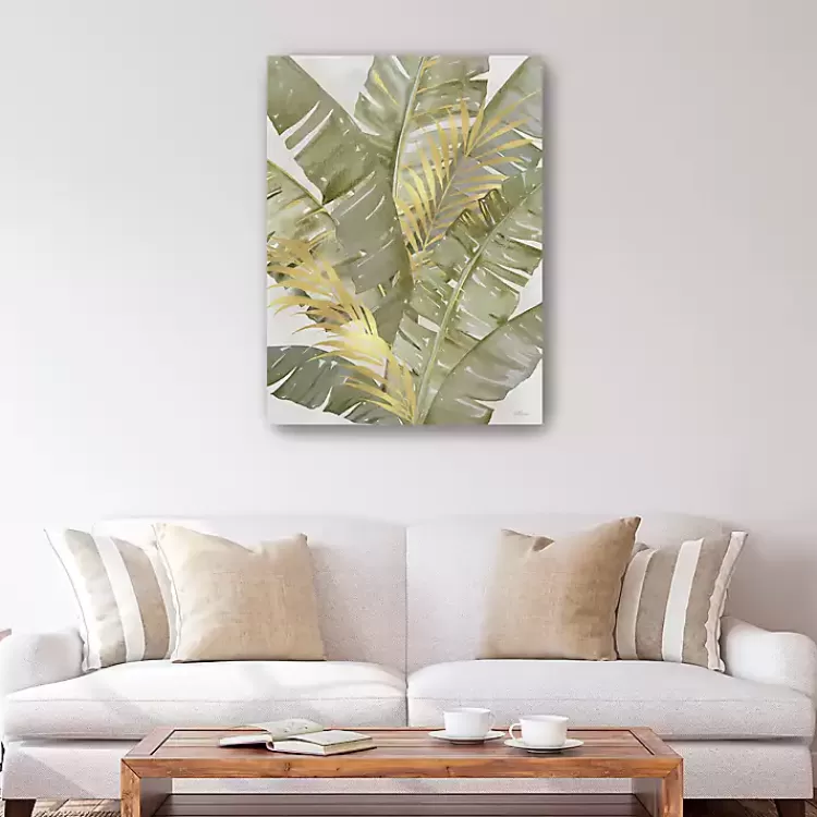 Touch of Gold Banana Leaves Canvas Art Print>Kirklands Home Fashion