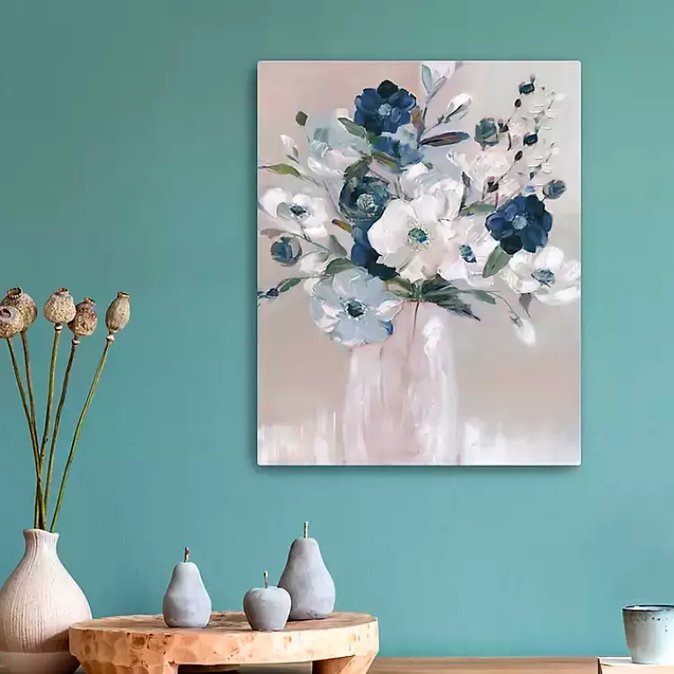 Touch of Teal Bouquet Canvas Art Print, 16x20 in.>Kirklands Home Flash Sale