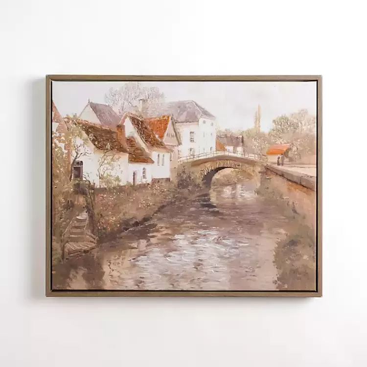 Town with Bridge Framed Canvas Art Print>Kirklands Home Best