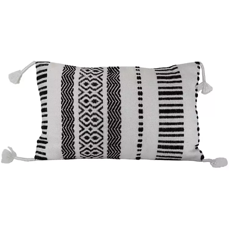Tribal Stripe Tassel Outdoor Lumbar Pillow>Kirklands Home Best