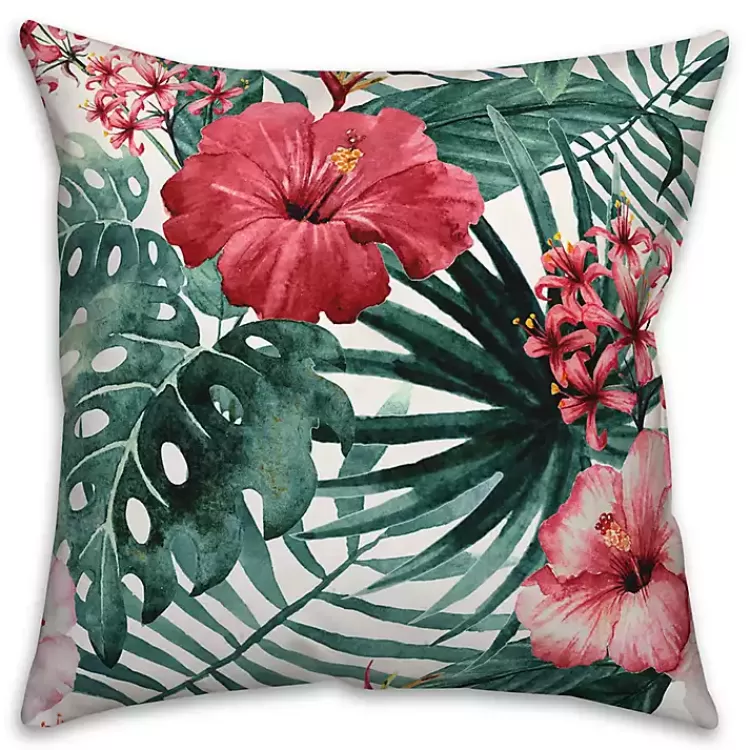 Tropical Flowers Outdoor Pillow>Kirklands Home Store