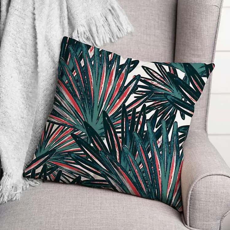 Tropical Leaves Outdoor Pillow>Kirklands Home Clearance