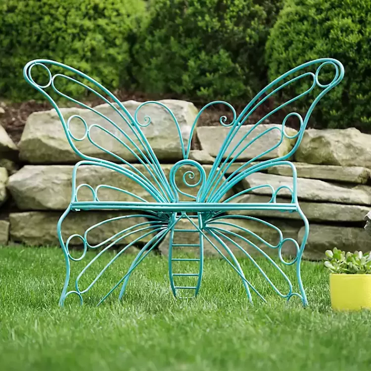 Turquoise Butterfly Metal Chair>Kirklands Home Shop