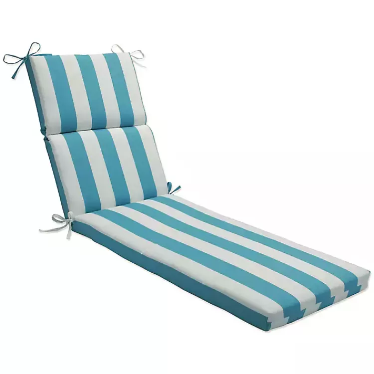 Turquoise Cabana Stripes Outoor Chaise Cushion>Kirklands Home Cheap