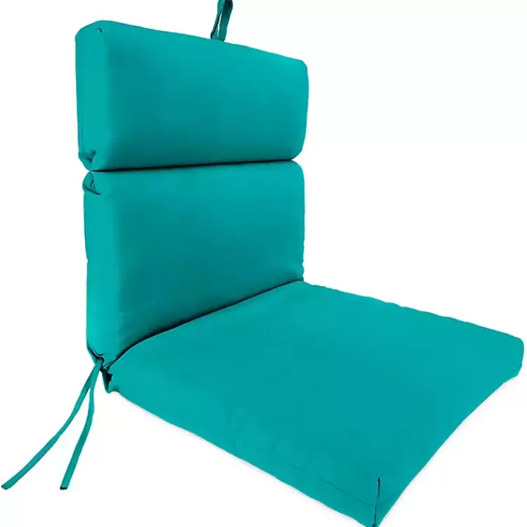 Turquoise Canvas French Edge Outdoor Chair Cushion>Kirklands Home Best Sale