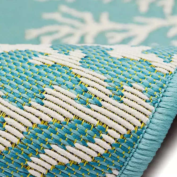 Turquoise Coral Indoor/Outdoor Rug, 2x3>Kirklands Home Store