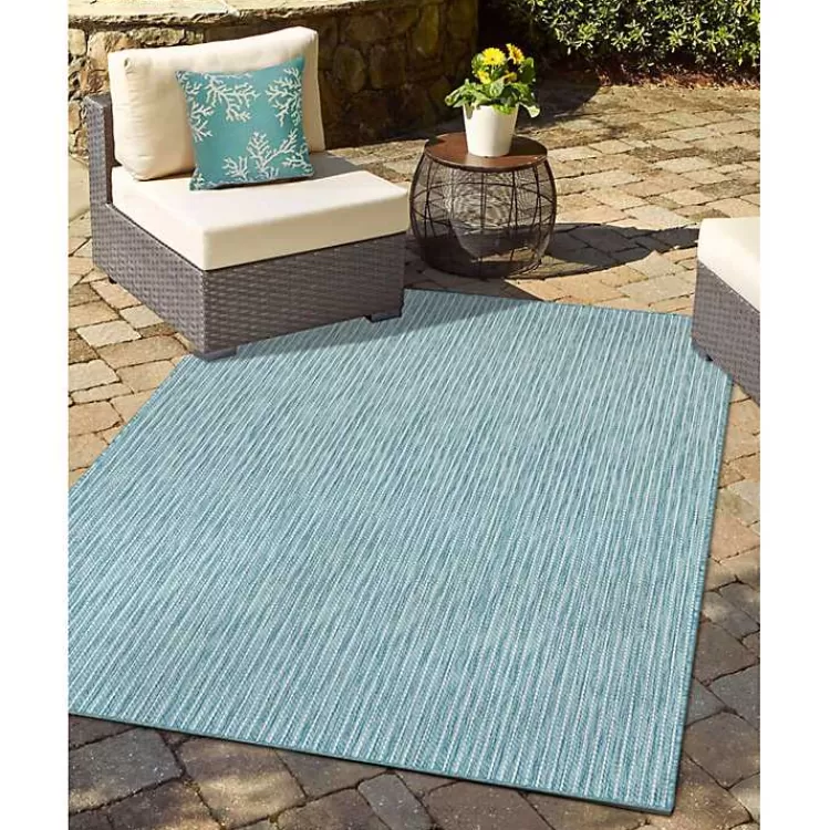 Turquoise Coral Woven Outdoor Throw Pillow>Kirklands Home Clearance