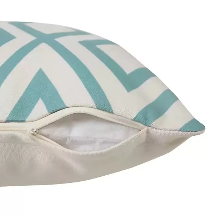 Turquoise Geometric Diamond Outdoor Pillow>Kirklands Home Clearance