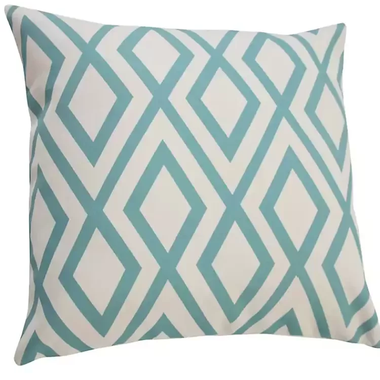 turquoise_geometric_diamond_outdoor_pillow_2.webp Turquoise Geometric Diamond Outdoor Pillow>Kirklands Home Clearance