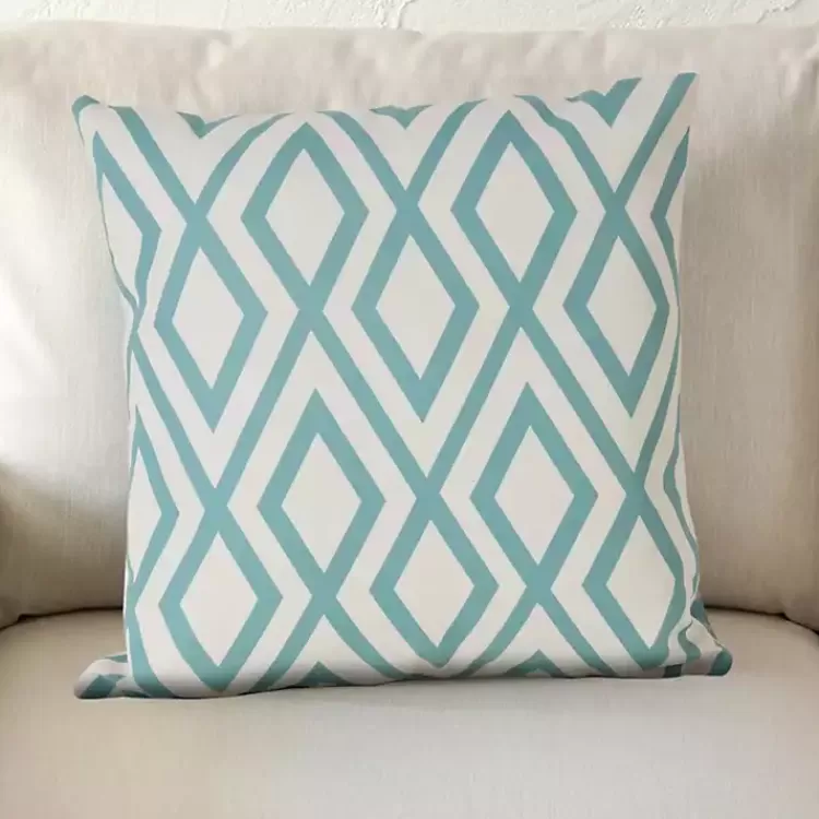 turquoise_geometric_diamond_outdoor_pillow_4.webp Turquoise Geometric Diamond Outdoor Pillow>Kirklands Home Clearance