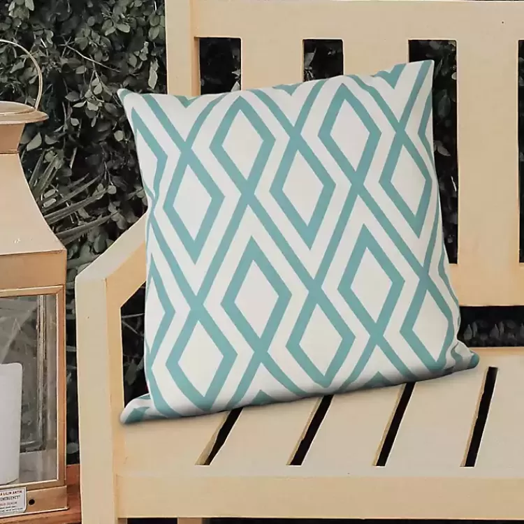 turquoise_geometric_diamond_outdoor_pillow_5.webp Turquoise Geometric Diamond Outdoor Pillow>Kirklands Home Clearance