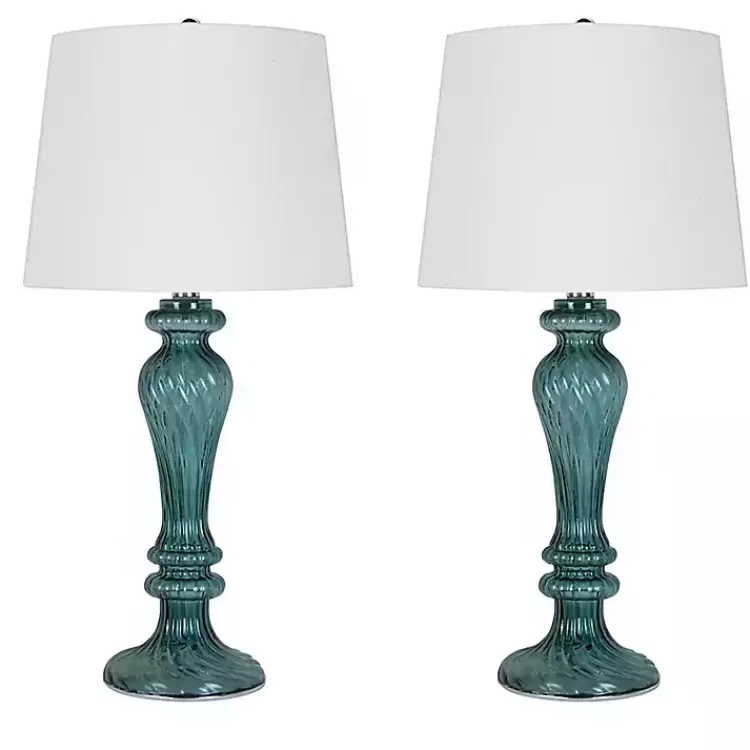 Turquoise Glass Table Lamps, Set of 2>Kirklands Home Shop