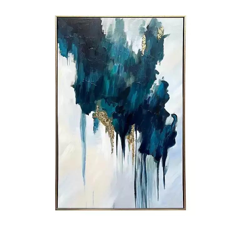 Turquoise Glimmer Framed Canvas Art Print>Kirklands Home Online