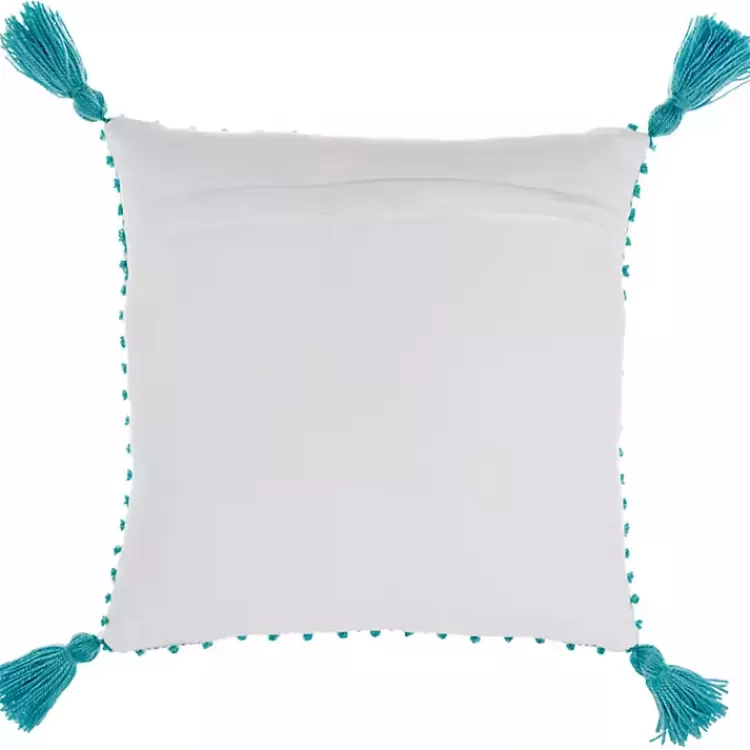 Turquoise Knotted Tassel Outdoor Throw Pillow>Kirklands Home Flash Sale