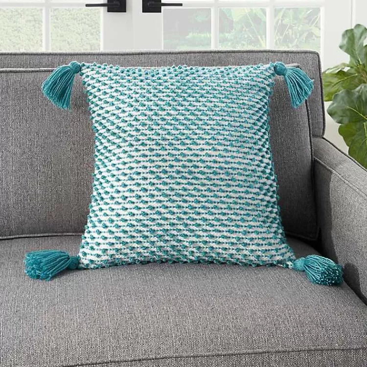 turquoise_knotted_tassel_outdoor_throw_pillow_5.webp Turquoise Knotted Tassel Outdoor Throw Pillow>Kirklands Home Flash Sale