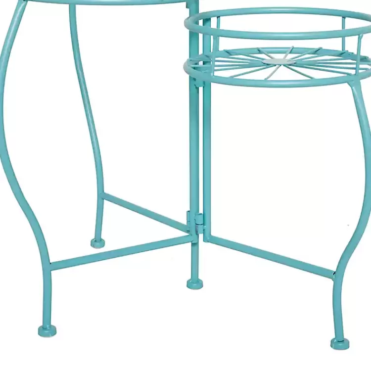 turquoise_metal_starburst_tier_plant_stand_3.webp Turquoise Metal Starburst 3-Tier Plant Stand>Kirklands Home Best Sale