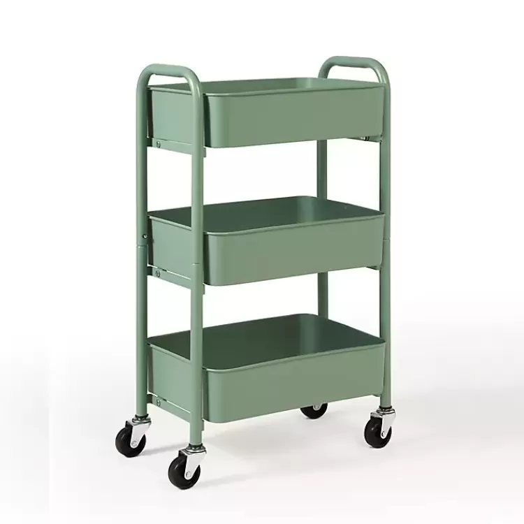 turquoise_metal_tier_organizer_storage_cart_3.webp Turquoise Metal 3-Tier Organizer Storage Cart>Kirklands Home Outlet