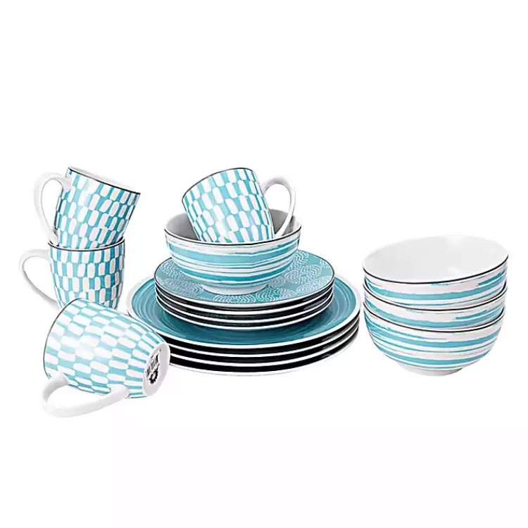 Turquoise Stoneware 16-pc. Dinnerware Set>Kirklands Home Hot
