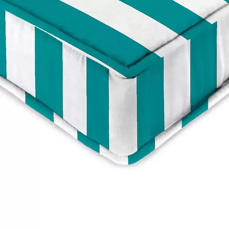 Turquoise Striped Outdoor Deep Seat Cushion>Kirklands Home Cheap