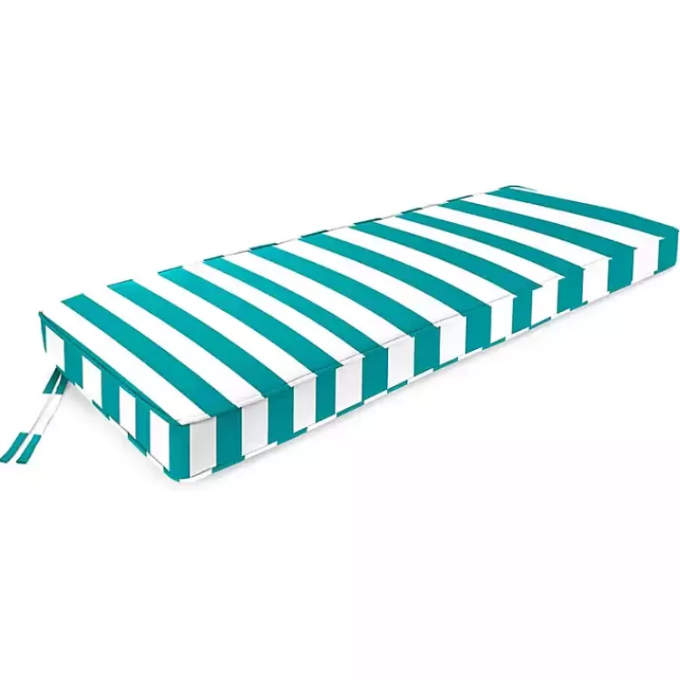 Turquoise Striped Outdoor Settee Cushion>Kirklands Home Online