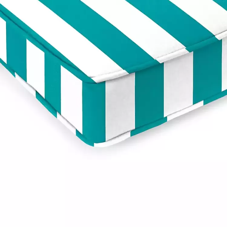 Turquoise Striped Outdoor Settee Cushion>Kirklands Home Online
