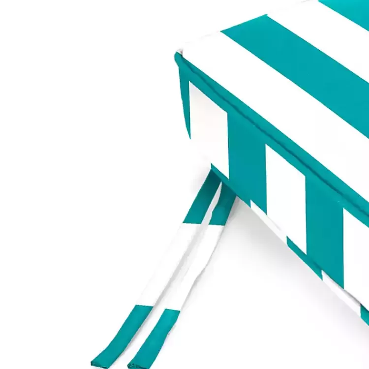 turquoise_striped_outdoor_settee_cushion_2.webp Turquoise Striped Outdoor Settee Cushion>Kirklands Home Online