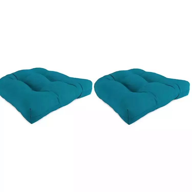 Turquoise Tufted Outdoor Chair Cushions, Set of 2>Kirklands Home Sale